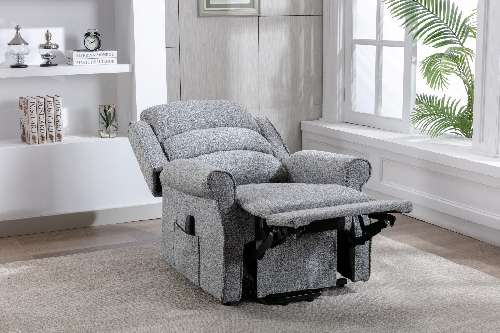 Canberra Dual Motor Rise & Recliner Andover Grey | Eyres Furniture