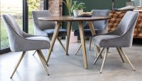 BOXER 120CM ROUND DINING TABLE & 4 AMY CHAIRS (SET)