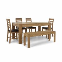 Derwent Extending Dining Table, Bench & 2 Chairs (SET)