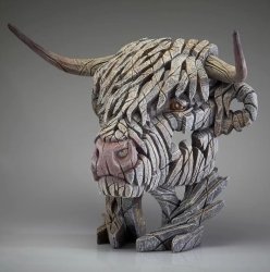 Highland Cow Bust White