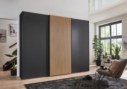 Wiemann Denver Wardrobe with Wooden Doors & Decking in Carcase Colour