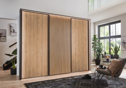 Wiemann Denver Wardrobe with Wooden Doors & Decking in Carcase Colour