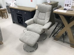 Tamworth Swivel Recliner and Footstool Calico