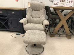 Tamworth Swivel Recliner and Footstool Calico