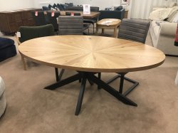 Burton 180cm Ecliptical Dining Table & 4 Rochester Cantilever Chairs