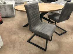 Burton 180cm Ecliptical Dining Table & 4 Rochester Cantilever Chairs