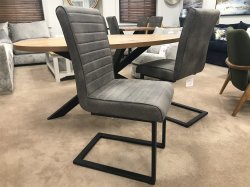 Burton 180cm Ecliptical Dining Table & 4 Rochester Cantilever Chairs