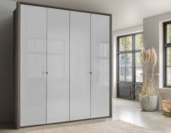 Wiemann Tampa 4 Door Wardrobe with Glass Doors and Passpartout