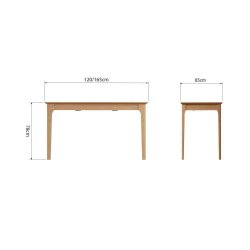 Kendal 120cm Butterfly Extending Dining Table