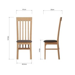 Kendal Double Slated Back Dining Chair - PU