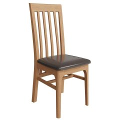 Kendal Double Slated Back Dining Chair - PU