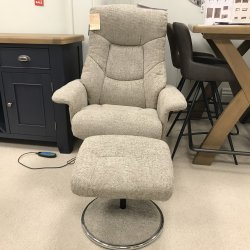 Tamworth Swivel Recliner and Footstool Calico