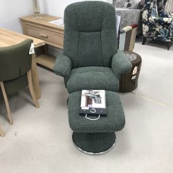 Dawson Swivel Chair & Stool in Fabric