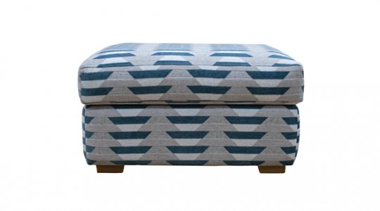 Seattle Footstool with Show Wood Feet Eyres Furniture