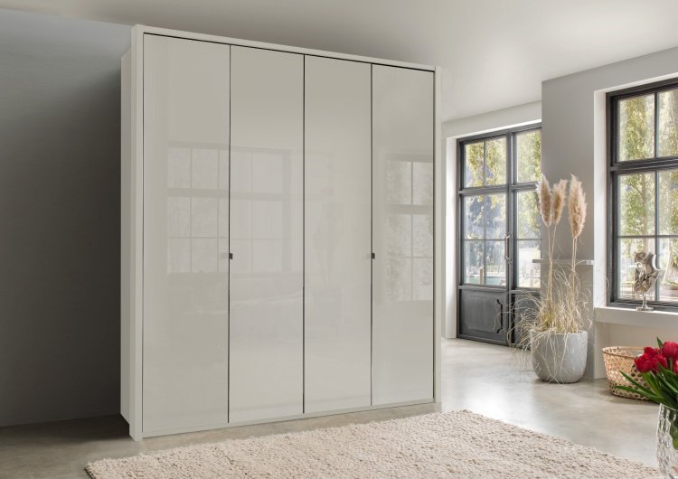 Wiemann Tampa 4 Door Wardrobe with Glass Doors and Passpartout