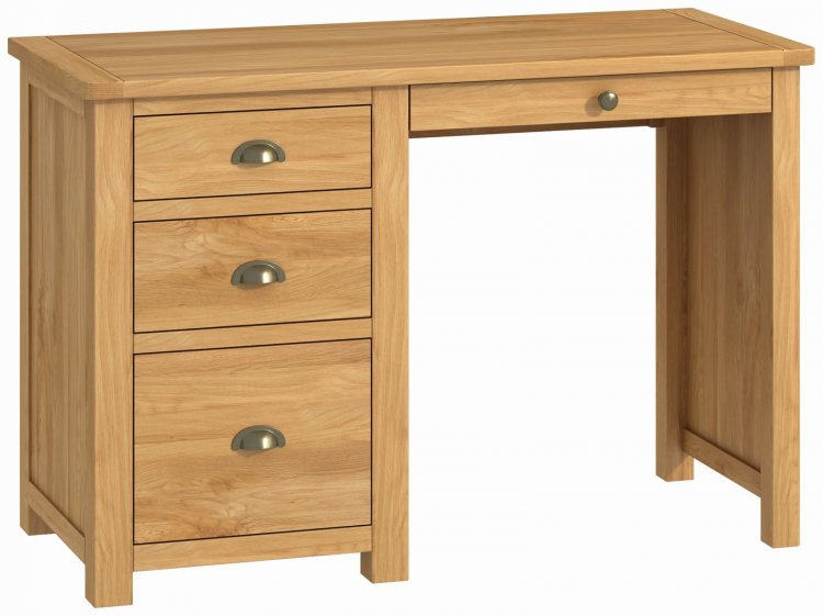 Portland Office Single Pedestal Desk Oak Eyres Furniture